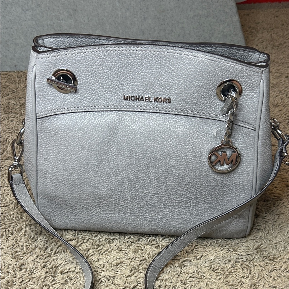 Michael Kors Jetset Chain Legacy in Pearl Grey Convertible Shoulder Bag